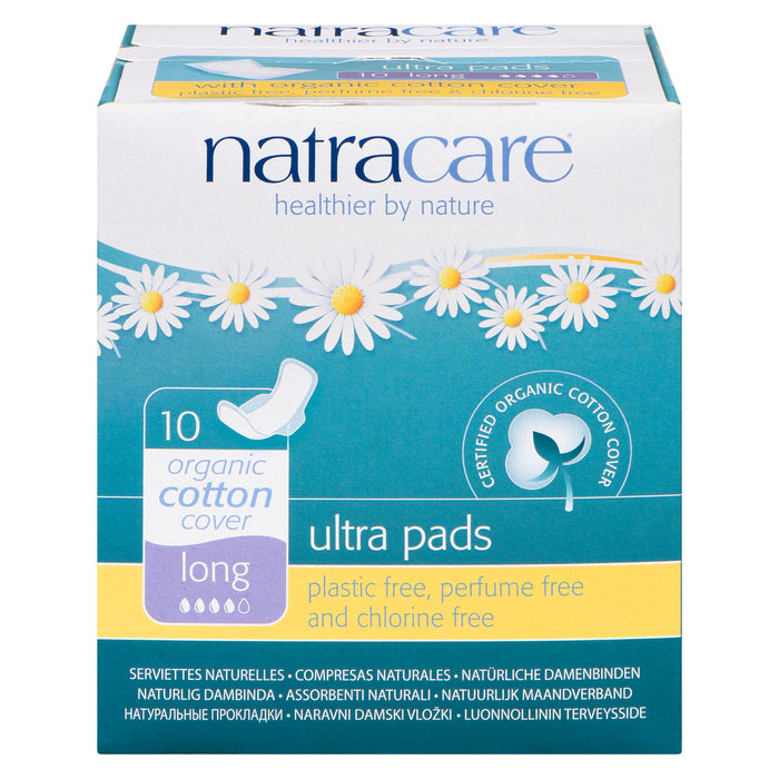 NATRACARE ULTRA PADS LONG/WINGS 10COUNT