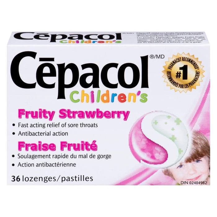 CEPACOL LOZENGE CHILDREN FRUITY STRAWBERRY 36
