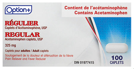 OPTION+ ACETAMINOPHEN CPLT 325MG 100