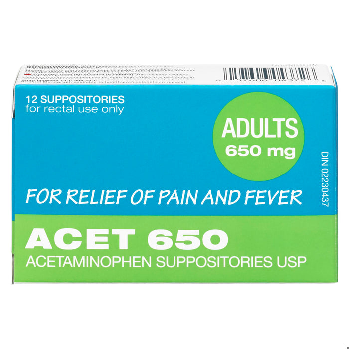 ACETAMINOPHEN SUPP 650MG 12 PMS