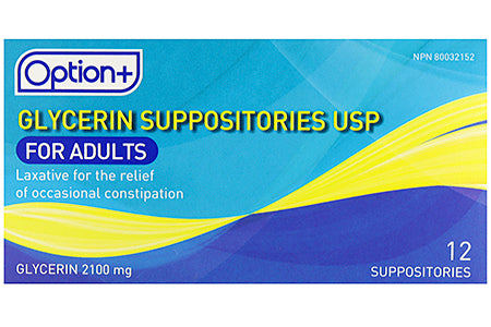 OPTION+ SUPPOSITORIES GLYCERIN 12