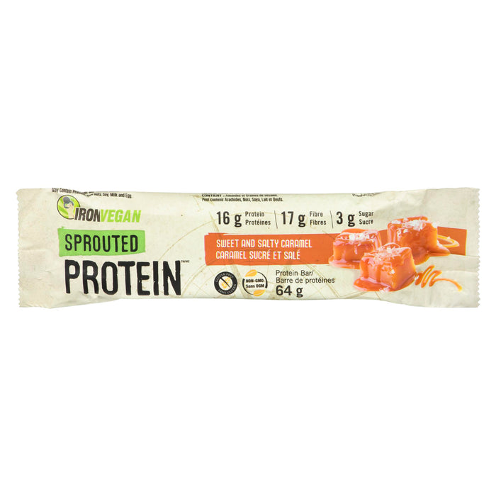 IRON VEGAN SPROUTED PROTEIN BAR SALTED CARAMEL 64G