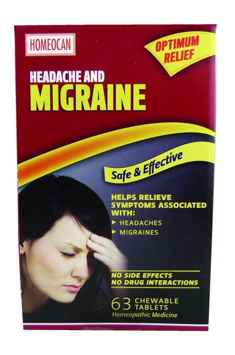 HOMEOCAN HEADACHE & M IGRAINE RELIEF 60 CHEW TABS