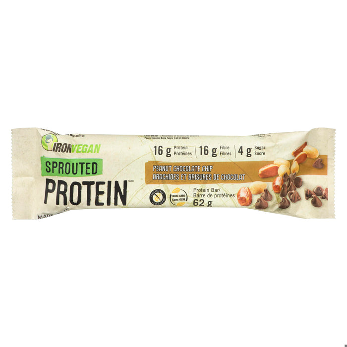 IRON VEGAN SPROUTED PROTEIN BAR P-NUT CHOC CHIP62G