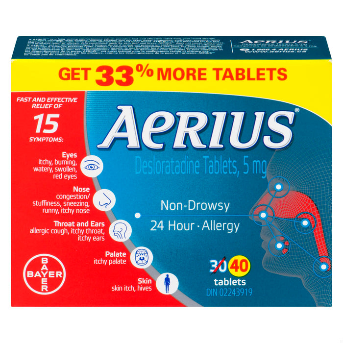 AERIUS ALLERGY TB 5MG BX BN 30+10