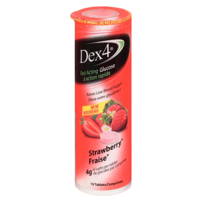 DEX-4 GLUCOSE TB STRAWBERRY 10