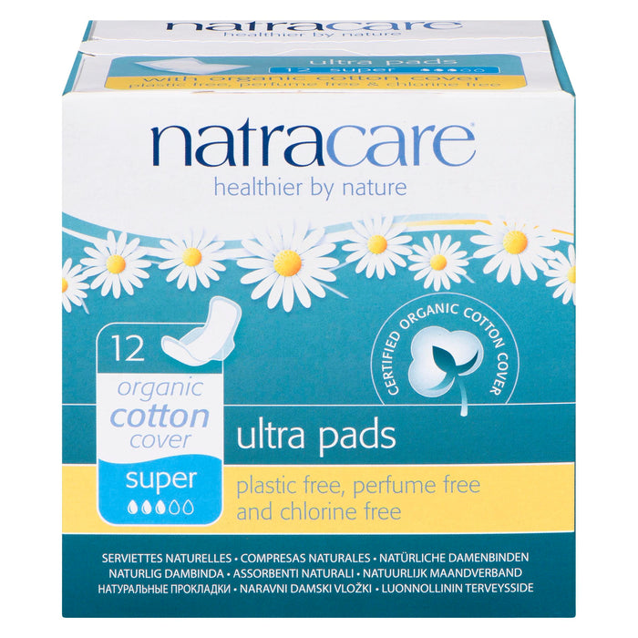NATRACARE PADS ULT NATURAL WINGS SUPER 12