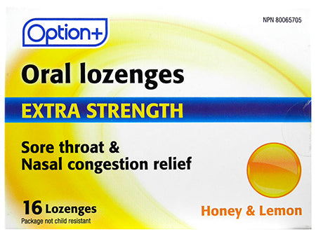 OPTION+ LOZENGES ANTIBACTERIAL HOMEY&LEMON 16