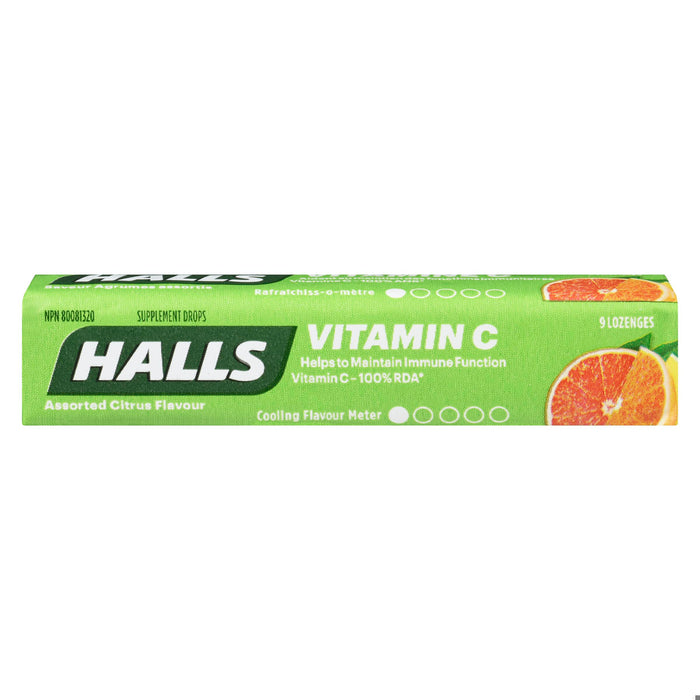 HALLS DEFENSE VITAMIN C LOZ CITRUS 9PC