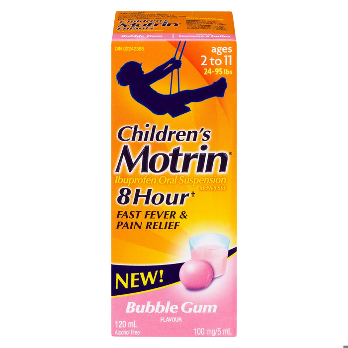 MOTRIN CHILDREN LIQ SUSP BUBBLE GUM 120ML