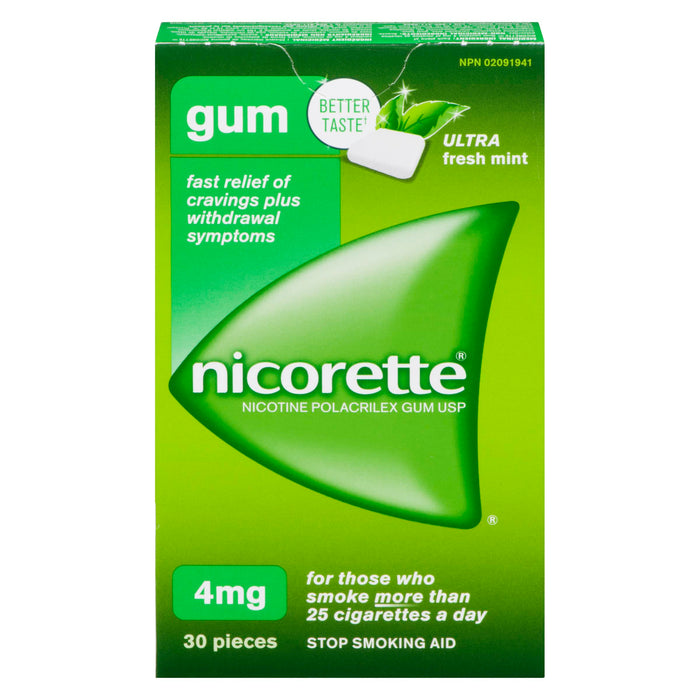 NICORETTE GUM COATED 4MG ICE MINT 30