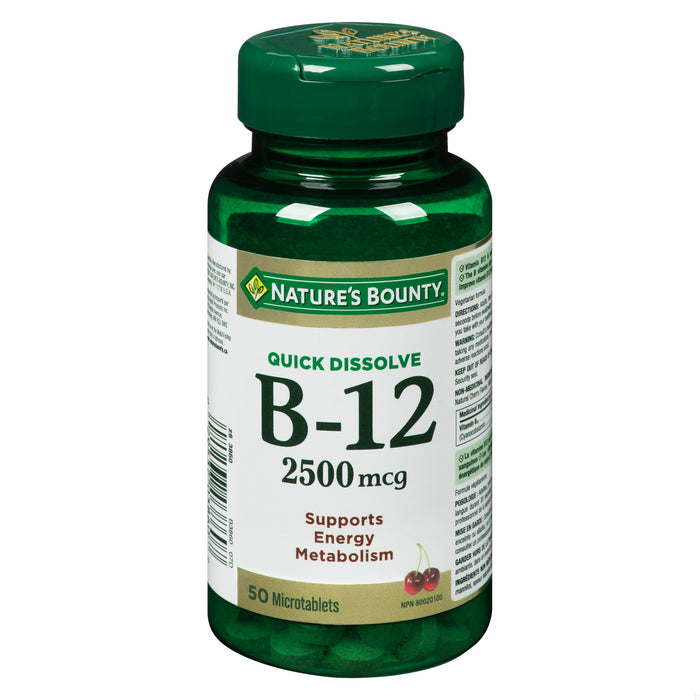 NATURE'S BOUNTY B12 SUBLINGUAL 2500MCG TB 50