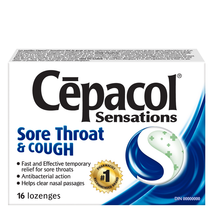 Cepacol Sensations Sore Throat and Cough 16 Lozenges