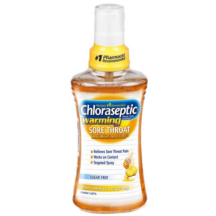 Chloraseptic Warming Sore Throat Spray Honey Lemon Flavour 177ml