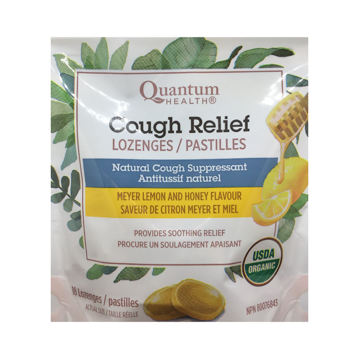 Cough Relief Lozenges Meyer Lemon and Honey Flavour Quantum Health