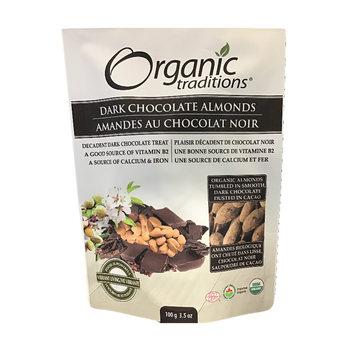 Dark Chocolate Almonds 100g Organic Traditions