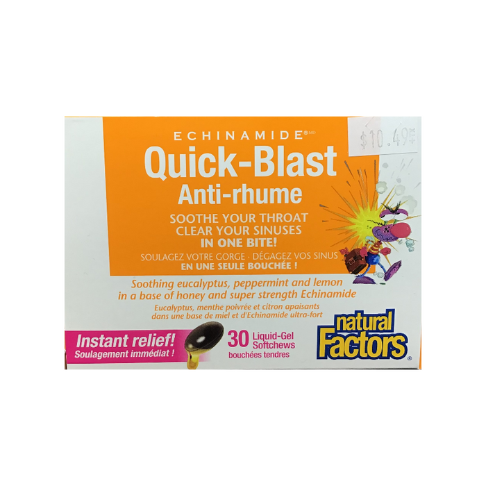 Echinamide Quick-Blast Throat & Sinus Relief 30 Softgels Natural Factors