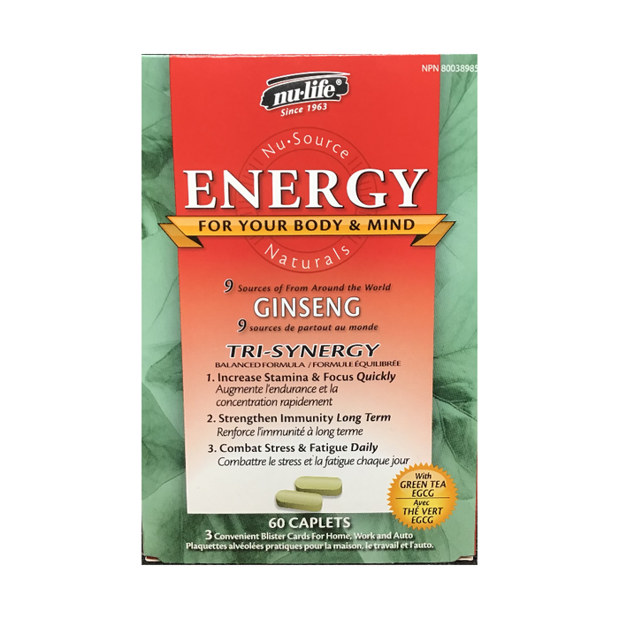Energy For Your Body and Mind Ginseng Nu-Life
