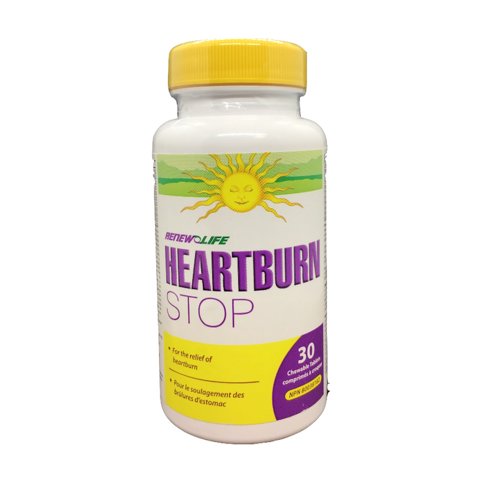 Heartburn Stop 30 Chewable Tablets Renew Life