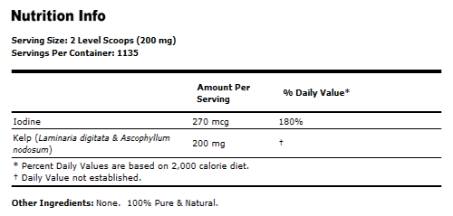 Organic Kelp Powder 227g Now Foods