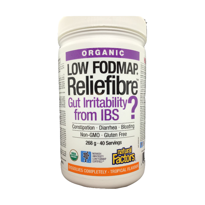 Low Fodmap Reliefibre 40 Servings Tropical Flavour Natural Factors