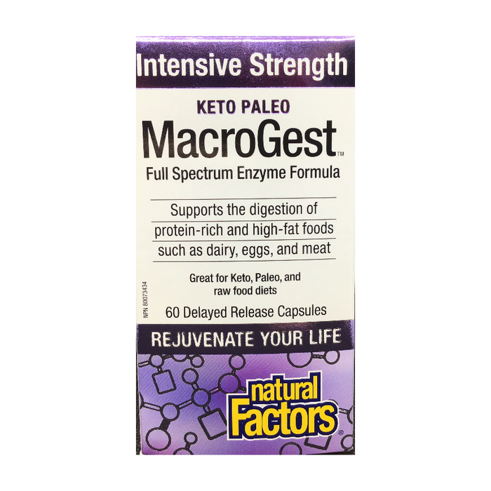 Keto Paleo MacroGest Plant Enzyme Formula 60 Capsules Natural Factors