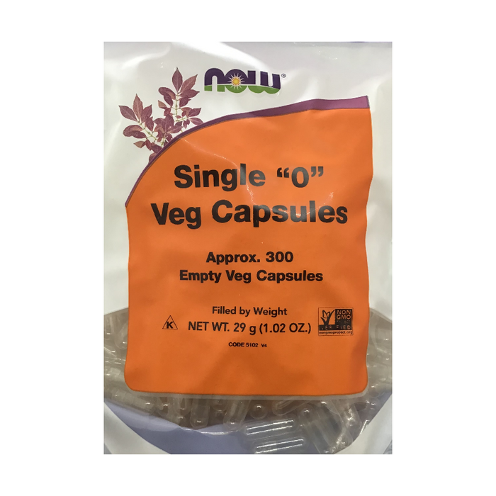 Single "0" 300 Empty Vegetable Capsules Now Foods