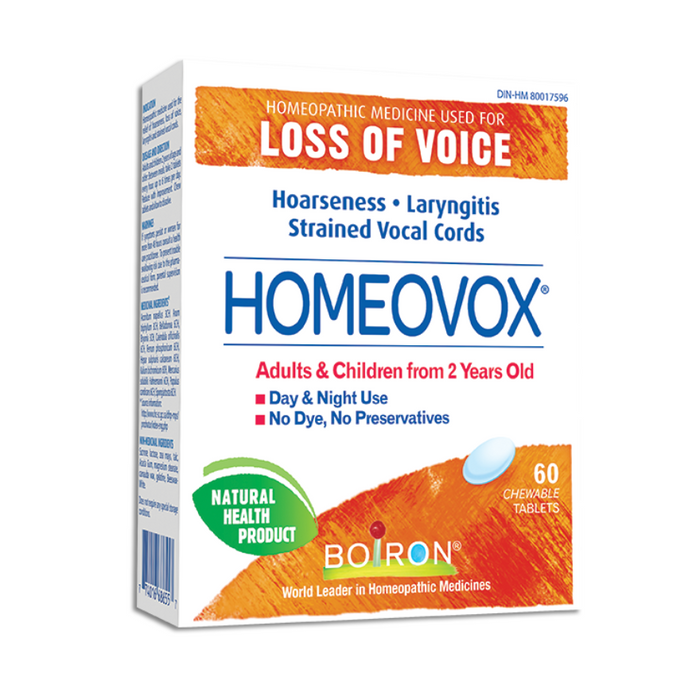Homeovox Homeopathic Remedy for Loss of Voice 60 Chewable Tablets
