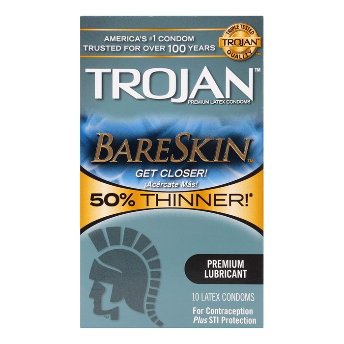 Trojan BareSkin 10 Latex Condoms with Premium Lubricant