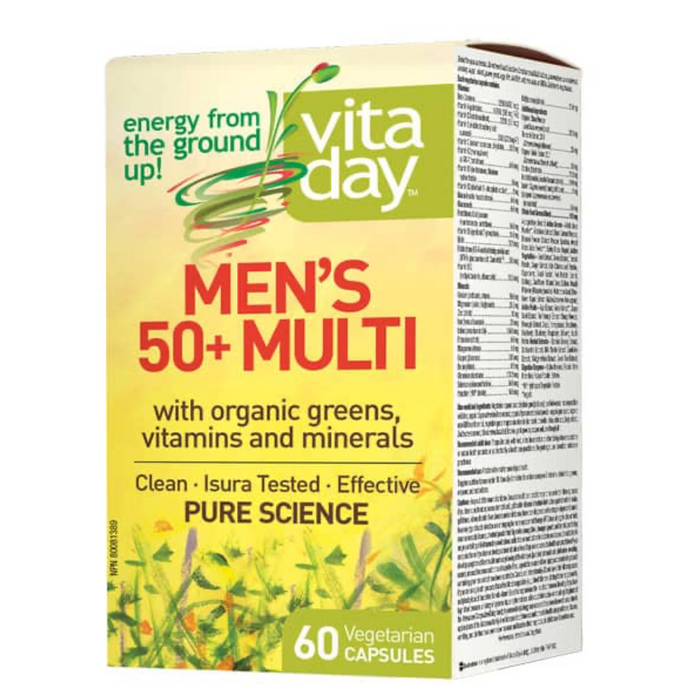 Men's 50+ Multi with Organic Greens, Vitamins and Minerals 60 Capsules VitaDay