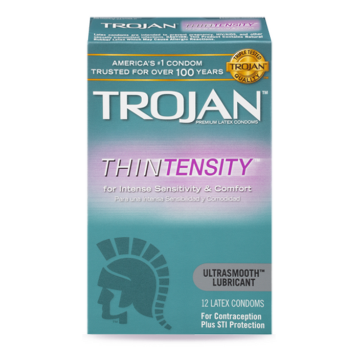 Trojan Thintensity 12 Latex Condoms with Ultrasmooth Lubricant