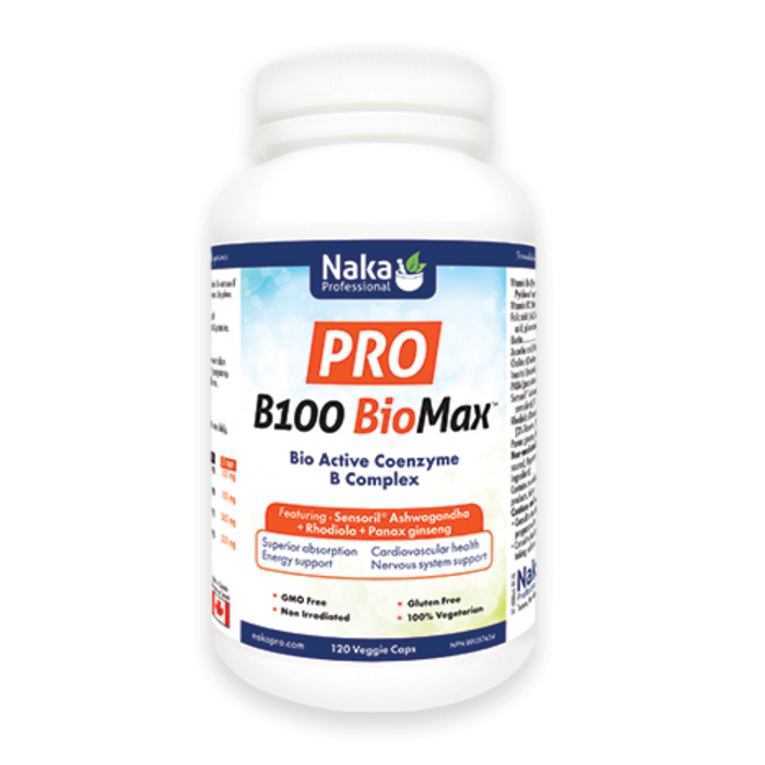 Pro B100 BioMax Bio Active Coenzyme B Complex 120 Capsules Naka