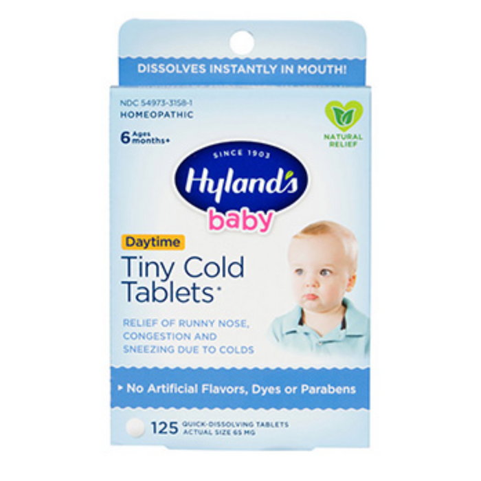 Hyland's Baby Tiny Cold Tablets Homeopathic Medicine 125 Quick Dissolve Tablets