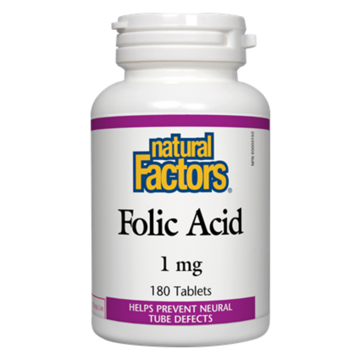 Folic Acid 1mg 180 Tablets Natural Factors