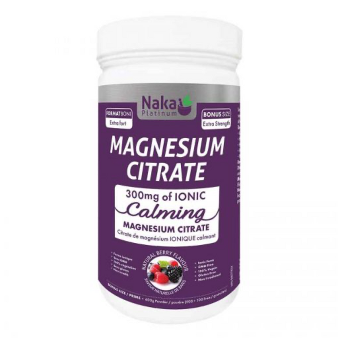 Magnesium Citrate 300mg 300g Powder Natural Berry Flavour Naka