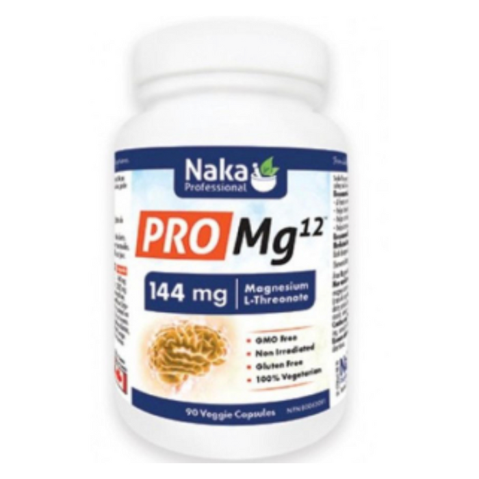 PRO Mg12 144mg Magnesium L-Threonate 90 Capsules Naka