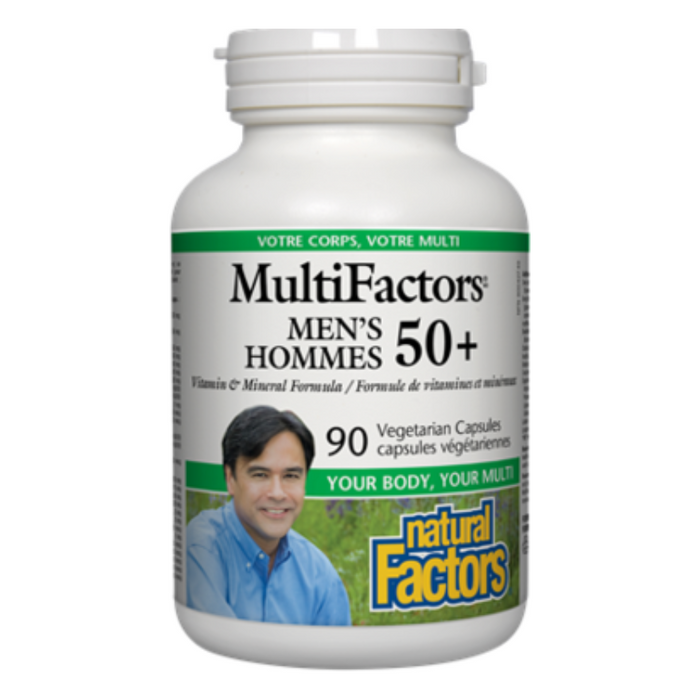 MultiFactors Men's 50+ Vitamin & Mineral Formula 90 Capsules Natural Factors