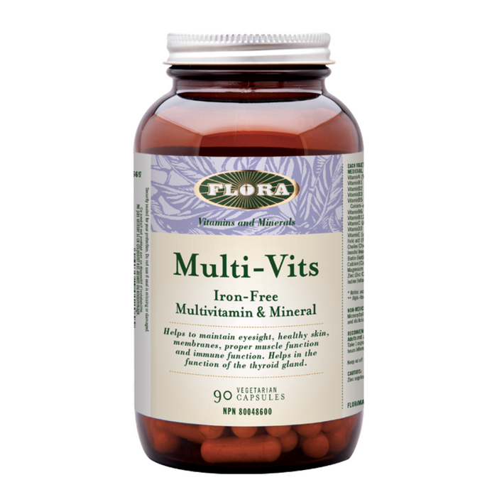 Multi-Vits Iron-Free Vitamin and Mineral Capsules Flora