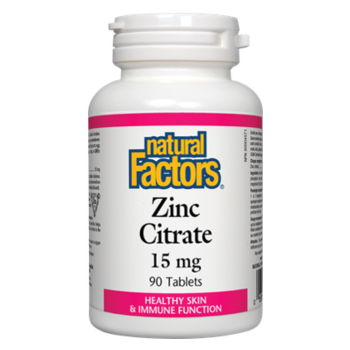 Zinc Citrate 15mg 90 Tablets Natural Factors