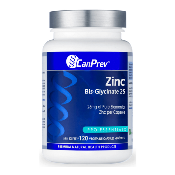 Zinc Bis-Glycinate 25 120 Capsules CanPrev