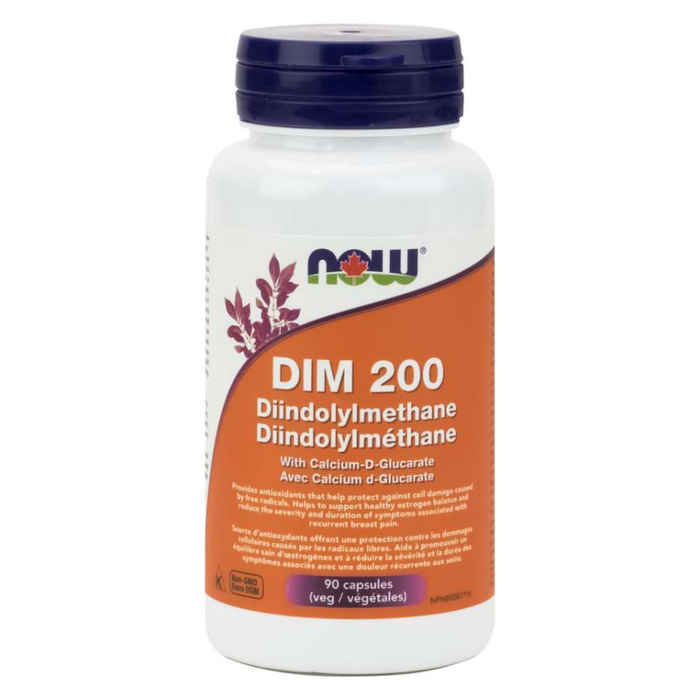 DIM 200 Diindolylmethane with Calcium-D Glucarate 90 Capsules Now Foods