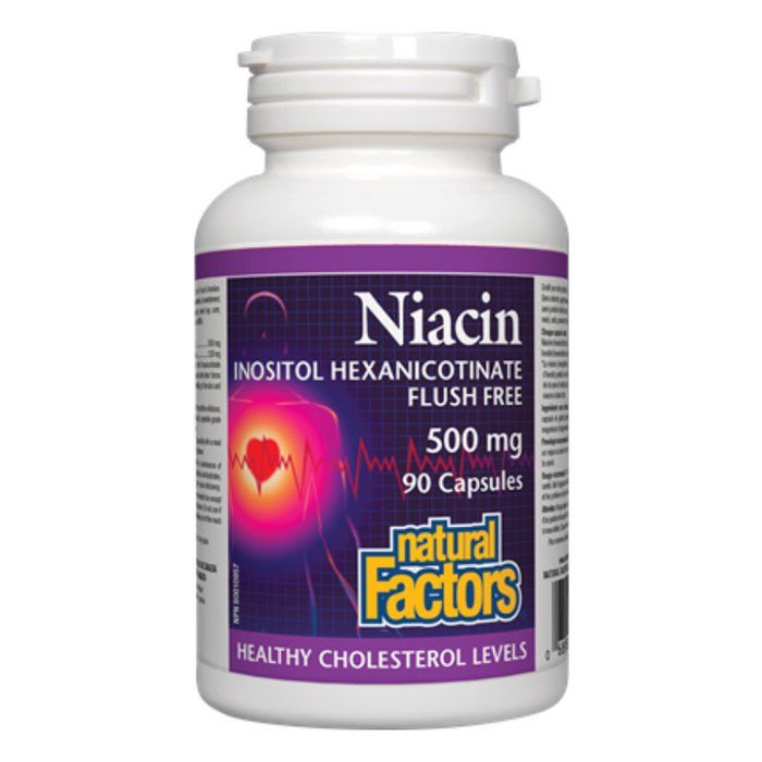 Niacin Inositol Hexanicotinate Flush Free 500mg 90 Capsules Natural Factors