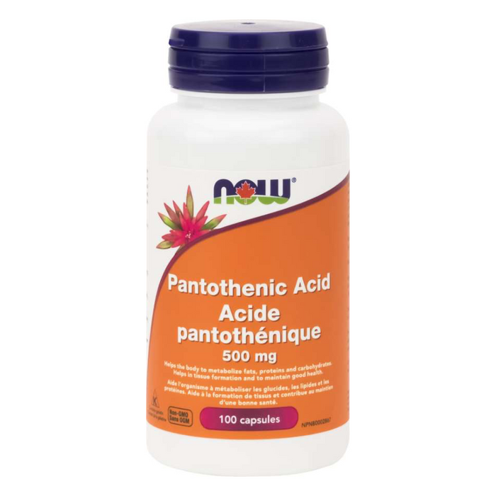 Pantothenic Acid 500mg 100 Capsules Now Foods