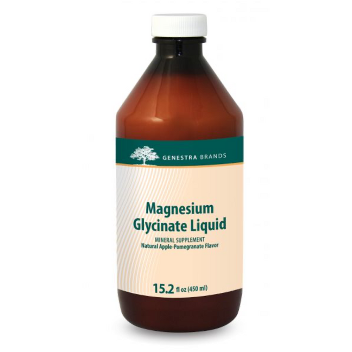 Magnesium Glycinate Liquid Natural Apple-Pomegranate Flavour 450ml Liquid Genestra Brands
