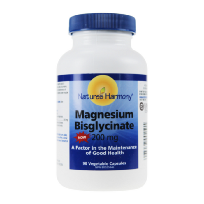 Magnesium Bisglycinate 200mg 90 Capsules Nature's Harmony