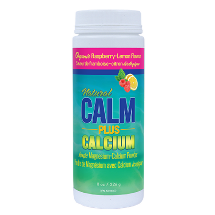 Natural Calm Plus Calcium 226g Organic Raspberry-Lemon Flavour