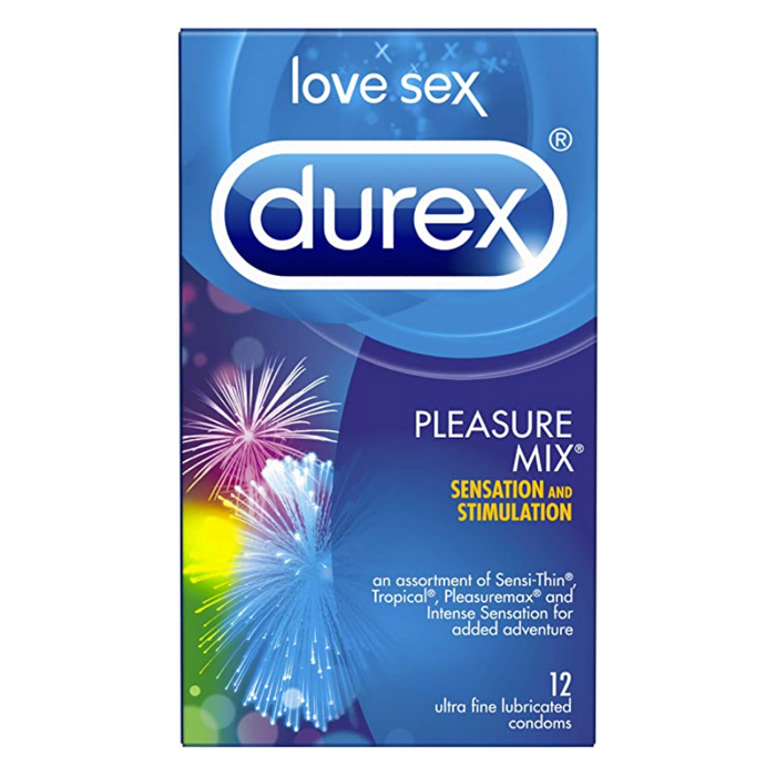 Durex Pleasure Mix Sensation & Stimulation 12 Ultra Fine Lubricated Condoms