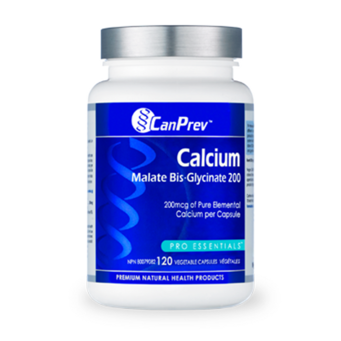 Calcium Malate Bis-Glycinate 200 120 Capsules CanPrev