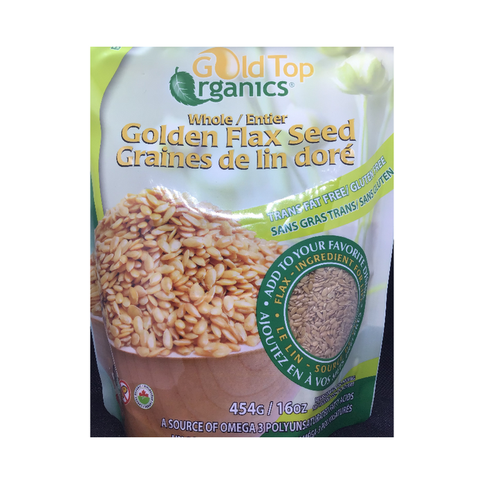 Whole Golden Flax Seed 1lb Gold Top Organics