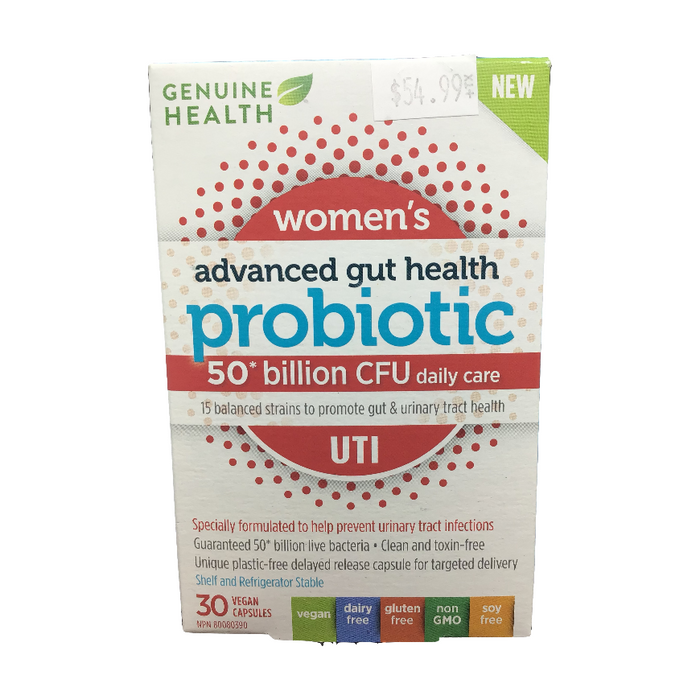 Women's Advanced Gut Health Probiotic UTI 30 Capsules Genuine Health